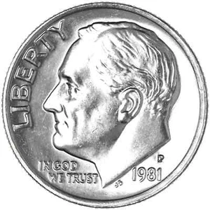1981 P Roosevelt Dime Uncirculated US Mint - Picture 1 of 2
