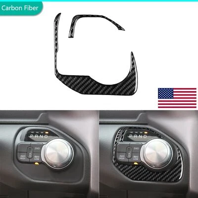 Painel de fibra de carbono real tampa de botão de mudança de marchas para RAM 1500 2500 3500 2019-25 - Imagem 1 de 4