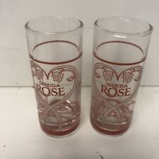 2 TEQUILA ROSE NICE 4 inch SHOT GLASSES SHADED PINK SWIRLS