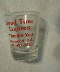 Vidrio Shot Good Time Liquors Norwood Young America sin montar o nuevo sin montar - Imagen 1 de 1