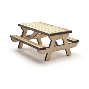 HO Scale Picnic Tables by Scientific, Pack of 18 - Picture 1 of 3