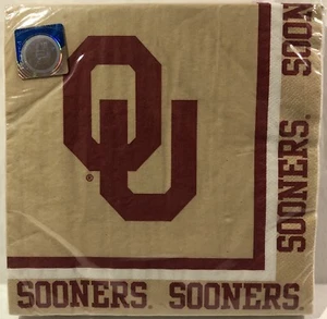 OU Sooners FÚTBOL - servilletas de almuerzo (20) 2 capas - Selladas - Imagen 1 de 1