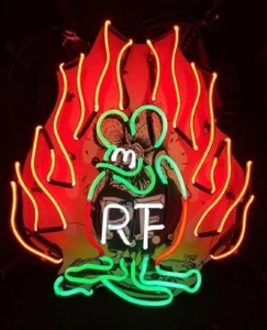 Rat Fink RF Hot Rod Garage 24"x20" Neon Light Sign Handcraft Artwork Room Decor - Picture 1 of 1