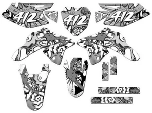 2008-2023 DRZ 125 ZANY White Senge Graphics Kit Compatible with Suzuki - Picture 1 of 10