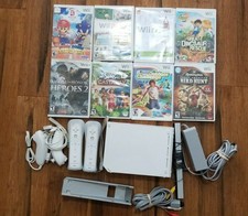 NINTENDO Wii SYSTEM Console Bundle + 8 GAMES - WORKS!! FREE SHIP (W9)