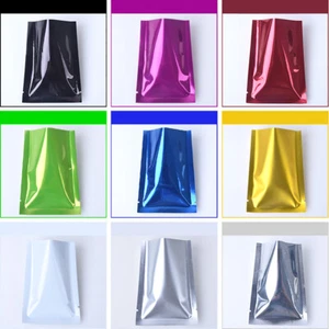 9 Colors Flat Mylar Foil Bags Food Aluminum Self Seal Gift Pouches Resealable - Picture 1 of 18