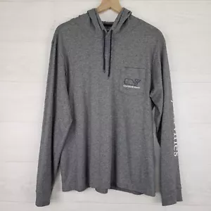 Vineyard Vines Hoodie Men's Size Medium Gray Lightweight Pullover Whale Logo - Picture 1 of 10