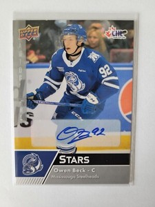 Owen Beck Autograph 2022-23 Upper Deck CHL Steelheads, Canadiens Prospect