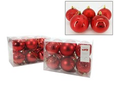 12 Palle per Albero di Natale Sfera Natalizia rossa Palline Natalizie rosse 80mm