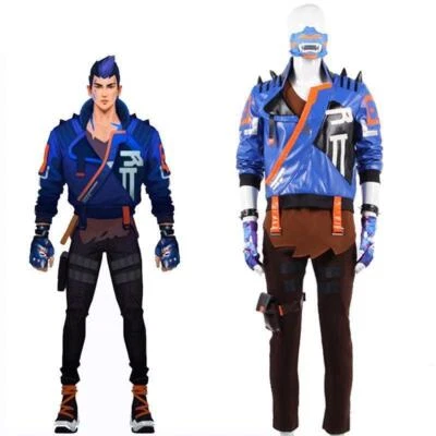 Valorant Yoru Hombres Uniforme Cosplay Disfraz Conjunto Completo Abrigo Pantalón Guantes Foto 1 de 4