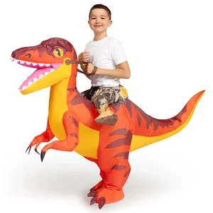 Kids Inflatable Dinosaur Costume, Riding a Velociraptor, Ride-on Raptor T-rex... - Picture 1 of 7