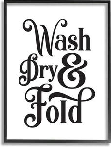 Stupell Industries Laundry Wash Dry & Fold Phrase 14L&quot; x 14W&quot;  - Picture 1 of 7