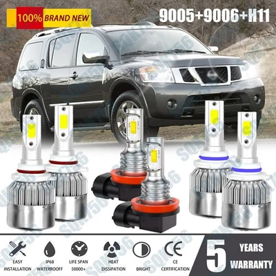 Kit de luces antiniebla LED de haz alto bajo 6000K para Nissan Armada 2011-2015 Foto 1 de 4
