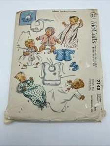 McCall's 2143 Infant's 10 piece Layette Sewing Pattern Cut Vintage 1957 - Picture 1 of 9