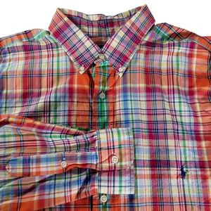Ralph Lauren Shirt Mens 2XLT 2XL Tall COLORFUL Plaid Button Down Long Sleeve - Picture 1 of 10