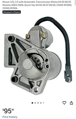 Arranque para Nissan Quest 2004-2009 2004 2005 2006 Nissan Altima Máxima 3,5 L Foto 1 de 4