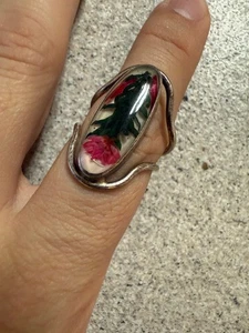 925 Sterling Silber Vintage Mexiko Ring gepresst Blume Gr. 7 - Bild 1 von 4