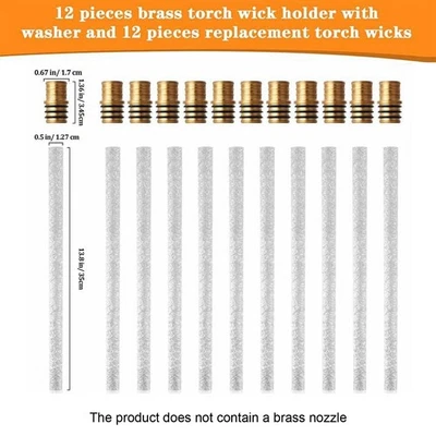 10x Wicks Torch Replacement 13.78in Tiki Torch Fiberglass Wicks For Patio Li NEW - Image 1 of 4