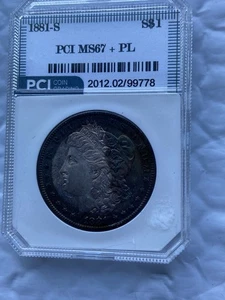 1881-S Morgan Silber Dollar *Proof Like! mit Tonplatte - Bild 1 von 5