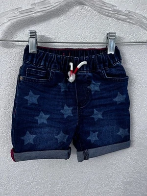 Детские эластичные джинсовые шорты Boden Star с принтом 3 года на талии - Изображение 1 из 4
