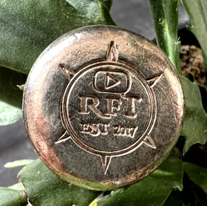 ROB FINDS TREASURE fine silver BUTTON POUR art 1.1 toz odd weight YouTube RFT - Picture 1 of 3