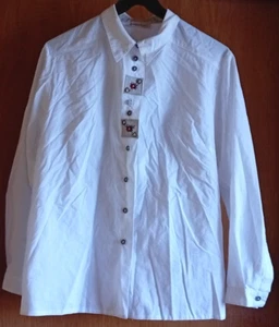 Langarm Damen Trachtenbluse, Weiß von Landhaus C&A, Gr. 44, Länge 67 cm - Bild 1 von 2