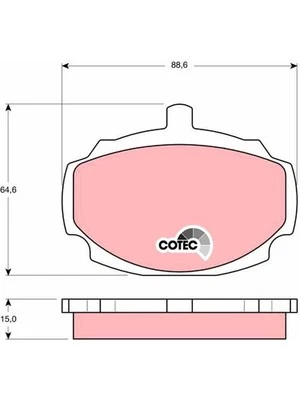 TRW Brake Pads fits MG MGB GT 1.8 (D3) (GDB331) - image 1 of 4