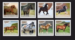 Stamps Horses 8 stamps perforated NEW 2024 year - Picture 1 of 1