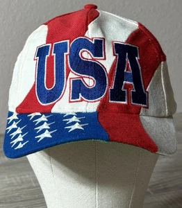 Vintage 90’s USA Flag The Game Big Logo SnapBack Cap/Hat. Firm Bill Retro EUC - Picture 1 of 10