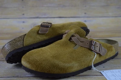 NIB! Womens Birkenstock Boston Braided Mink Clog Sandals sz 40 Buckle Suede - Image 1 of 4