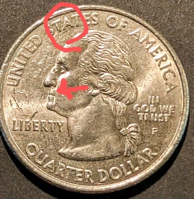 2001 P Vermont State Liberty Quarter - Obvious ERRORS DDO on A ~ Drooling George - Image 1 of 4