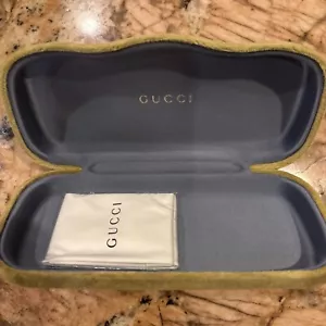 New GUCCI Velvet Hard Shell Case With Original Cloth Sunglasses ๐ Olive Green - Picture 1 of 3