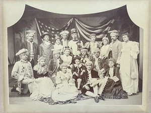 Patriotic Group Uncle Sam & American Flag Cabinet Card Photo Monticello Masonic - Picture 1 of 6