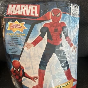 Marvel Spiderman Muscle Halloween Costume Boys Size Medium 8/10 - Picture 1 of 3