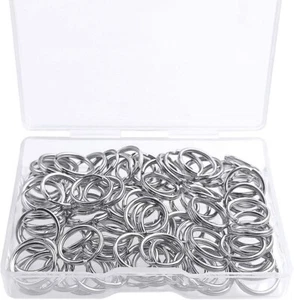 100 Pcs Split Ring, Small Key Rings Bulk Split Keychain Rings DIY Craft Metal Ke - Picture 1 of 8