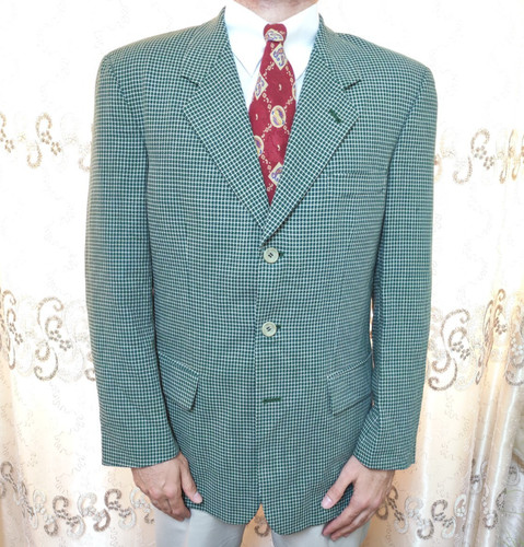 SAINT LAURENT (YSL) Blazer estivo vintage pied de poule su misura su misura classico tutto pettinato 42R