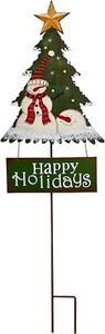 Christmas Tree Garden Stake Santa Snowman X’mas Tree Yard Stake Holiday Decor - Picture 1 of 22