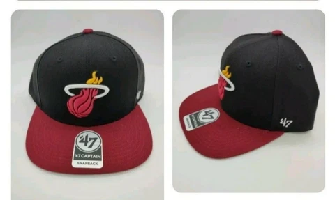 31 NEW NEVER WORN WITH TAGS IN THE PLASTIC BAG MIAMI HEAT BLACK/MAROON '47 BRAND Cover