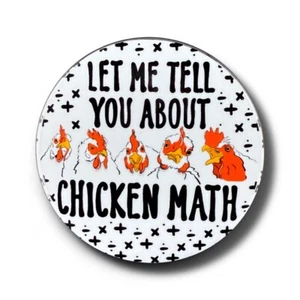 Chicken Math Funny Pet Portrait Magnet Handmade Gift 3.5" - Picture 1 of 5