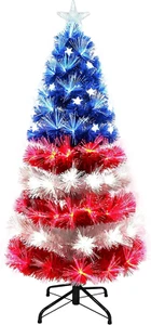 Pre-Lit 4' Fiber Optic Patriotic Artificial Christmas Tree, Red/White/Blue - Picture 1 of 3
