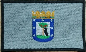 Madrid Spain España Flag Iron-On Sew Patch Tactical Gray Version - Picture 1 of 2