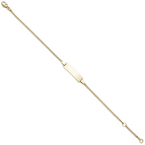 JOBO Schildband 333 Gold Gelbgold 18 cm Baby Kinder Gravur ID Armband - Picture 1 of 1