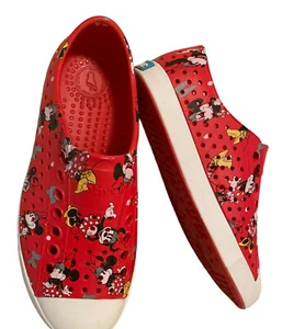 Disney Parks Native Red Mickey Minnie Rubber Slip On Clogs Shoes M3 / W5 - Picture 1 of 8