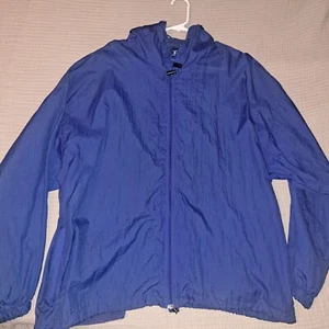 Vintage 90’s Honors XL Windbreaker Nylon Full Zip blau Kapuzenjacke - Bild 1 von 6
