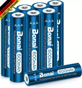 BONAI Akku AAA 600Mah Wiederaufladbare Solarleuchten Garten Batterien 1,2V AAA A - Bild 1 von 9