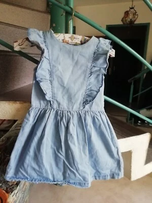 Robe Jeans Léger Bleu Clair Taille 36 Mois Marque Kiabi Fille Occasion - Photo 1/2