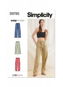 SIMPLICITY 9785 MISSES PULL ON PANTS Sewing Pattern Size 8-16 & 18-26 Skill EASY - Picture 1 of 7