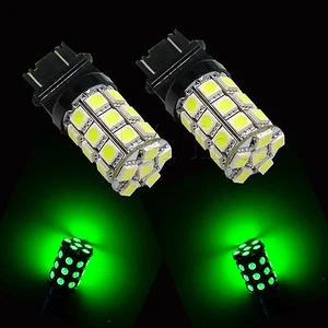 2x GREEN 3157 3757 4114 T25 Turn Signal Direction 30 SMD LED Light Lamp Bulb USA - Imagen 1 de 7