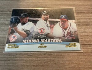 2001 Topps Chrome Mound Masters Roger Clemens, Cy Young, Greg Maddux #TC14