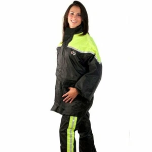 ANZUG ONE JACKE HOSE KAPUZE REGENSCHUTZ MOTORRAD SCHWARZ NEONGELB H-VIS GR S - Bild 1 von 4